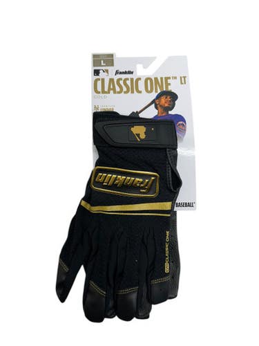 Used Franklin Bb Sb Batting Gloves Black And Gold Lg 11835-s000201913