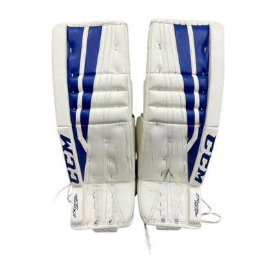 Used Ccm Extreme Flex Goalie Leg Pads White 34" +1 11506-s000294012
