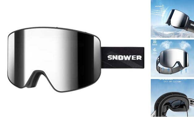 Snower Ski Snowboard OTG Goggles - A1 - Vlt 10% Black Frame Silver (New) 805814