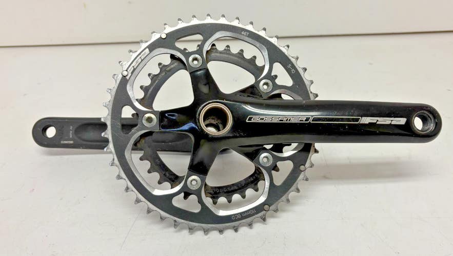 FSA Gossamer 172.5mm 46/34 Black Aluminum/Steel Road Bike Double Crankset