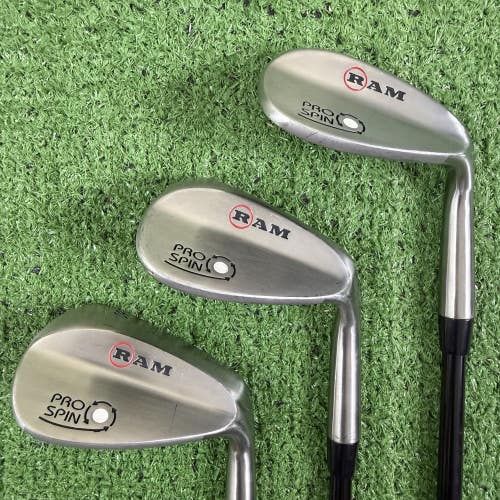 RAM Golf Pro Spin Wedge Set 52 56 60 Gap Sand Lob Graphite Regular Flex