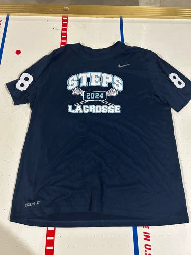 Steps Lacrosse #8 Blue XL Nike shooter Shirt (Used)