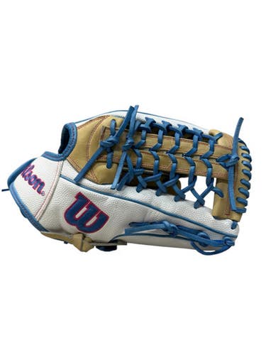 New Wilson A2000 T125 12.5” Rh Throw Fastpitch Glove - White Tan Carolina Blue 11835-s000203989
