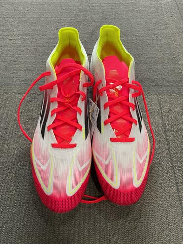 Used Adidas F50 Pro Fg Soccer Cleats White And Red Senior 12 11614-s000230086