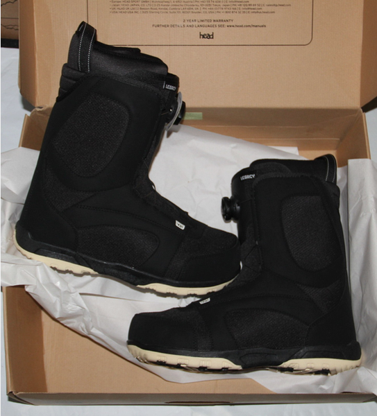 NEW HEAD legacy BOA snowboard Boots Men's US size 11.5 black/29.5
