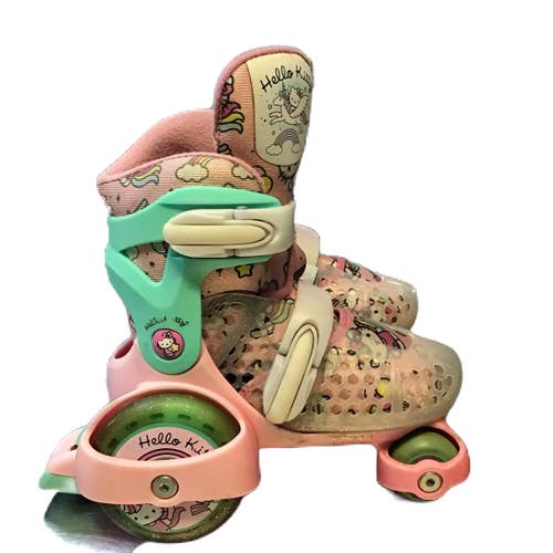 Used Child Roller Quad Skates Pink Adjustable 11730-S000072346