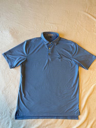 Peter Millar Large Pinehurst Golf Polo Blue Striped