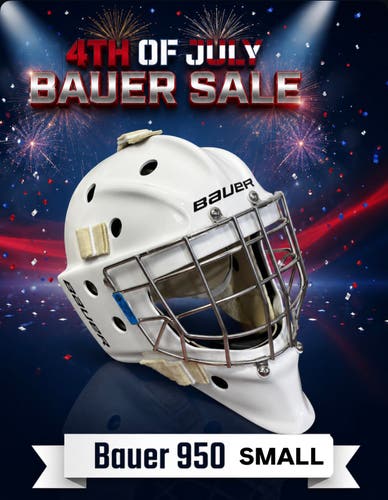 S21 Bauer 950 Goalie Mask Certified Straight & CatEye Cages + New Resilient Foam Senior Small (Used)