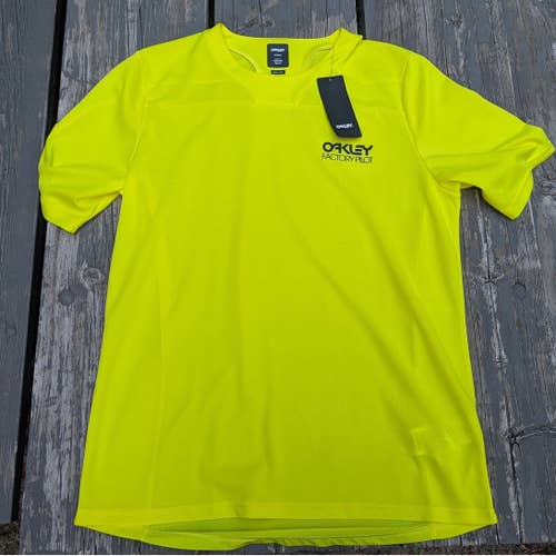 NWT Oakley Factory Pilot Lite MTB Cycling Jersey Sulphur Neon Yellow Men's L