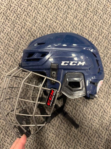 Medium Navy CCM Tacks 710 Helmet (Used)