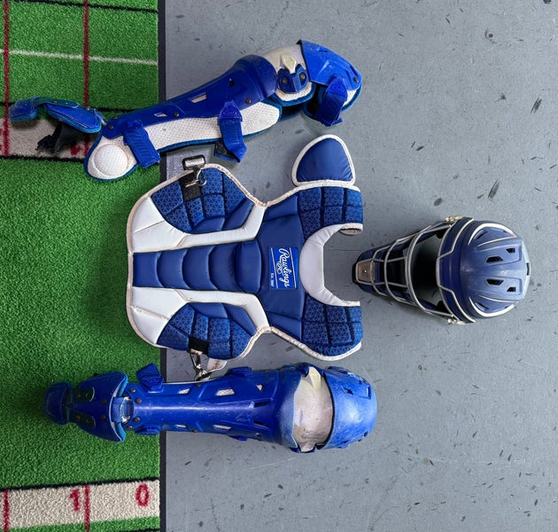White/Blue Rawlings Mach Catcher's Set (Used)