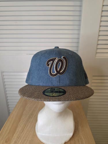 NWS Washington Nationals Denim Tweed New Era 59fifty 7 1/2 MLB