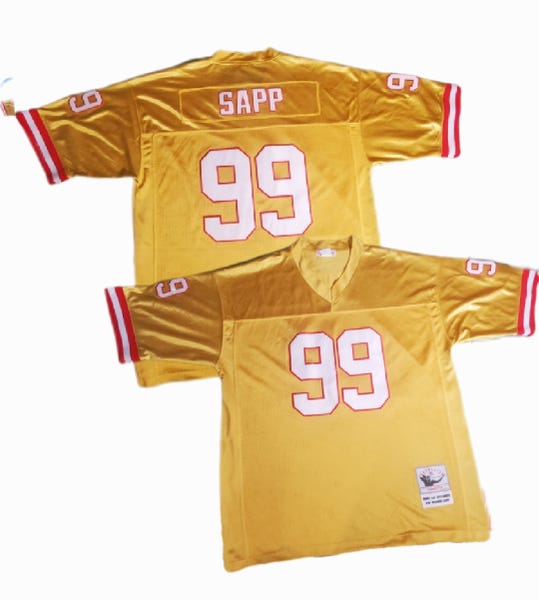 NFL TAMPA BAY BUCCANEERS#99WARREN SAPP VINTAGE THROWBACK HALL OF