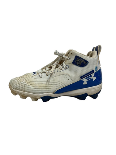 Used Under Armour Harper Jr 4.5 Baseball Cleats White And Royal Blue 11692-s000148071
