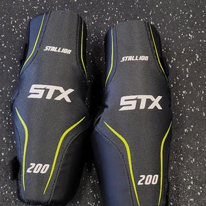 Used Stx Stallion 200 Lacrosse Arm Pads Guards Black Sm 11849-s000037926