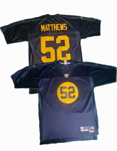 NFL Clay Matthews Vintage Packers 52 Dark Blue Large/Extra Large Adult Unisex Jersey
