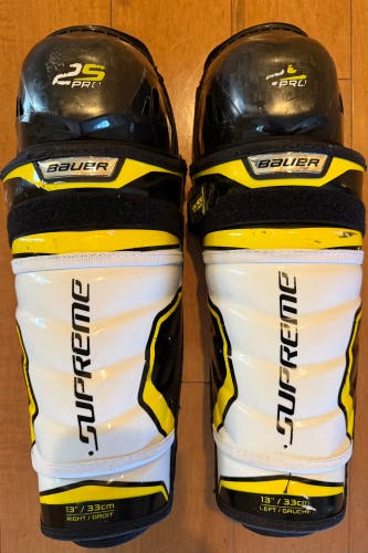 Intermediate Bauer Supreme 2S Pro 13" Shin Pads Pro Stock (Used)