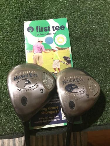 Callaway Left Handed Big Bertha Hawkeye VFT Woods Set 3W & 5W Seniors Graphite