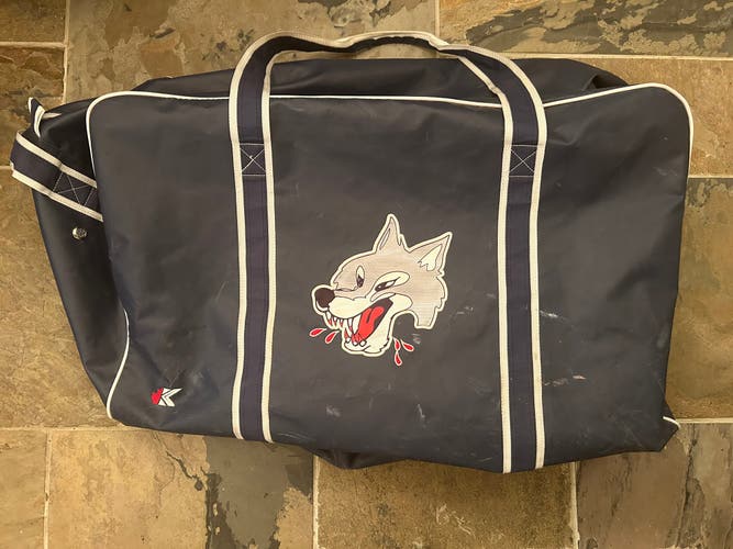 Sudbury Wolves OHL pro stock hockey bag