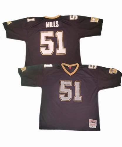 NFL NEW ORLEANS SAINTS SM MILLS 50 Black/Gold Large/Extra Large Adult Unisex Jersey