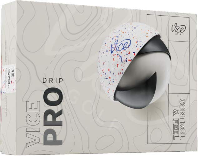 Vice Golf Pro Golf Balls (Drip Red/Blue, 12pk) 1 Dozen 2025 NEW