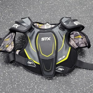 Used Stx 200+ Lacrosse Shoulder Pads Black Md 11849-s000039016