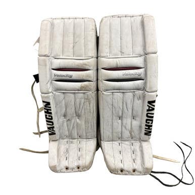 Used Vaughn Velocity 7600 V4 Goalie Leg Pads Senior White 34" 11506-s000301198