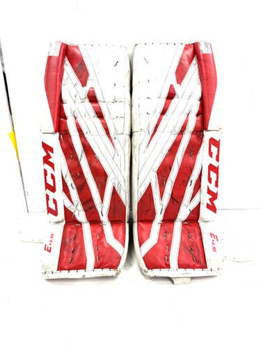 Used Ccm Eflex 4.5 Goalie Leg Pads Junior White 28" 11860-s000309358