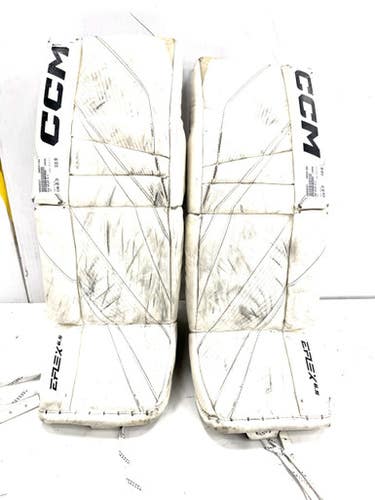 Used Ccm Eflex 6.5 Goalie Leg Pads Junior White 26" 11860-s000309357