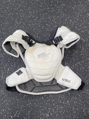 Used Stx Shadow Unltd Lacrosse Shoulder Pads White Sm 11849-s000040002