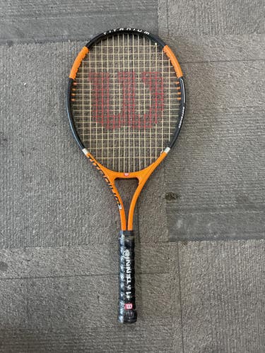 Used Wilson Titanium 3 Adult Tennis Racquet Orange Unknown 11614-s000236978