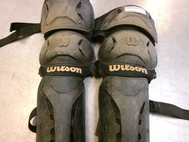 Used Wilson Shins Catchers Leg Guards Black Intermed 11339-s000202374