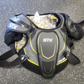 Used Stx 200+ Lacrosse Shoulder Pads Grey Lg 11849-s000040224
