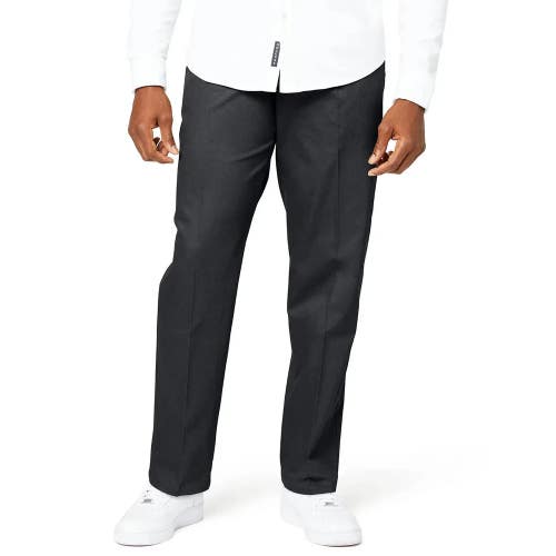 Dockers Signature Khaki Pants Men's 38/30 Black Stretch Straight Leg UPS991