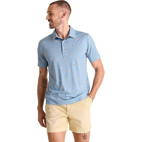 Chubbies The Barkin' Up The Wrong Tree Polo Men's Medium Blue Performance UPS959