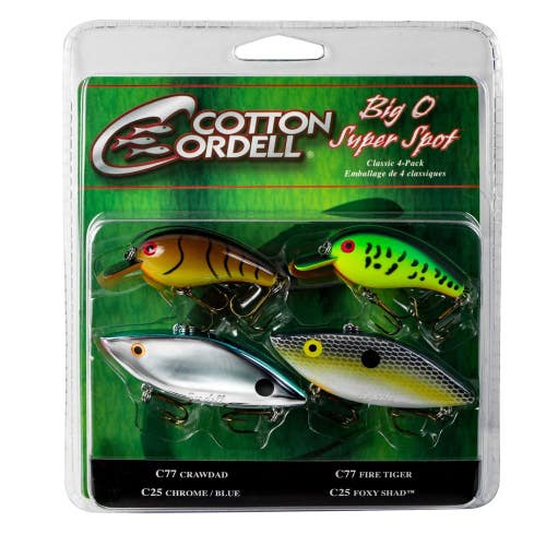 Cotton Cordell Big O PK4CC3 Crank Bait Multicolor Fishing Lures 4-Pack UPS1177