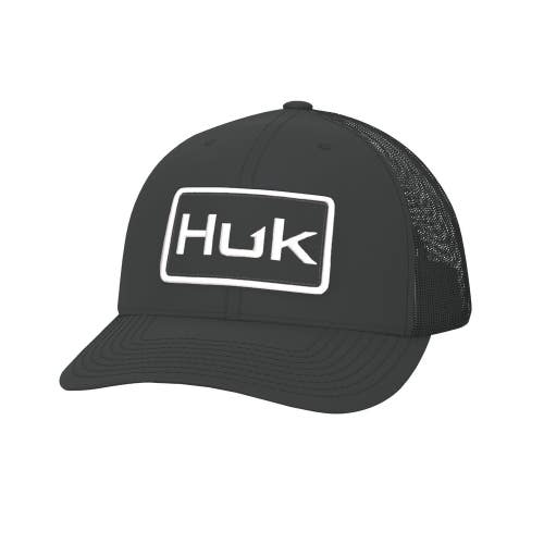 Huk Classic Trucker Hat Men's OS Black Cotton Embroidered Logo Snapback UPS121