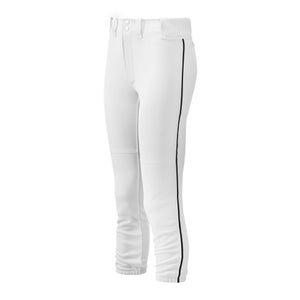 Mizuno Softball Pant Women's Large White Belted Piped Ankle Performance UPS1113