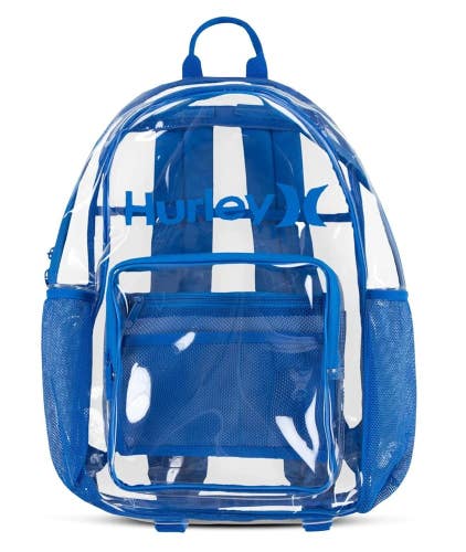 Hurley Transparent Day Backpack Unisex Clear Shoulder Strap School Bag UPS1251