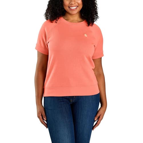Carhartt Sweatshirt Women's XS Orange Relaxed Fit French Terry Outdoor UPS957