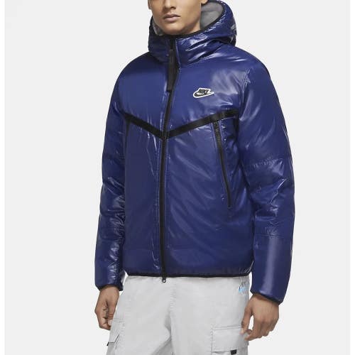 Nike Sportswear Windrunner Puffer Jacket Men's XS Blue Hooded Full Zip UPS1201