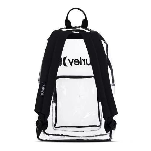 Hurley Transparent Day Backpack Unisex Clear Shoulder Strap School Bag UPS1252