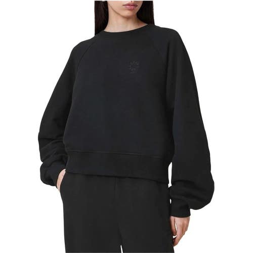 AllSaints Dani Haven Sweater Women's M Black 100% Cotton Balloon Sleeve UPS982