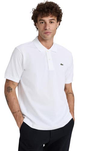 Lacoste Polo Shirt Men's XS White Pique Cotton Classic Fit Performance UPS964