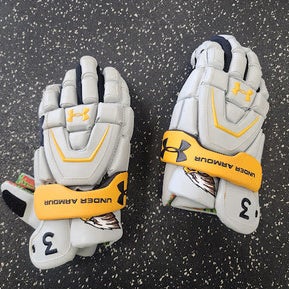 Used Under Armour Gloves Lacrosse Gloves Mens Grey 13" 11849-s000040283