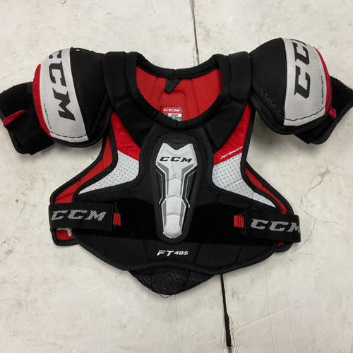 Used CCM JETSPEED FT485 Junior Shoulder Pads White/Black/Red MD 11855-S000206394