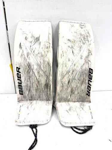 Used Bauer Hyperlite 2 Goalie Leg Pads Senior White 35" 11860-s000309896