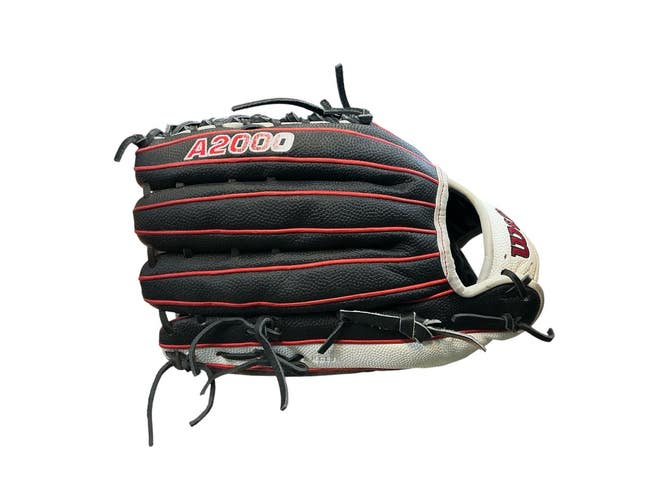 Used Wilson A2000 BB/SB Glove RH Throw Black And Red 12 3/4" 11873-S000243048