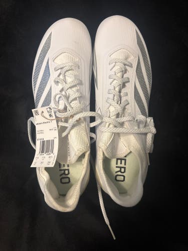 White Men's Size M 11.5 (W 12.5) Adult Adidas Adizero Low Top Molded Cleats (New)