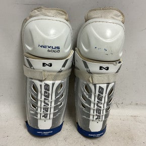 Used Bauer Nexus 6000 Junior Shin Guards Grey And White 11" 11855-s000204760